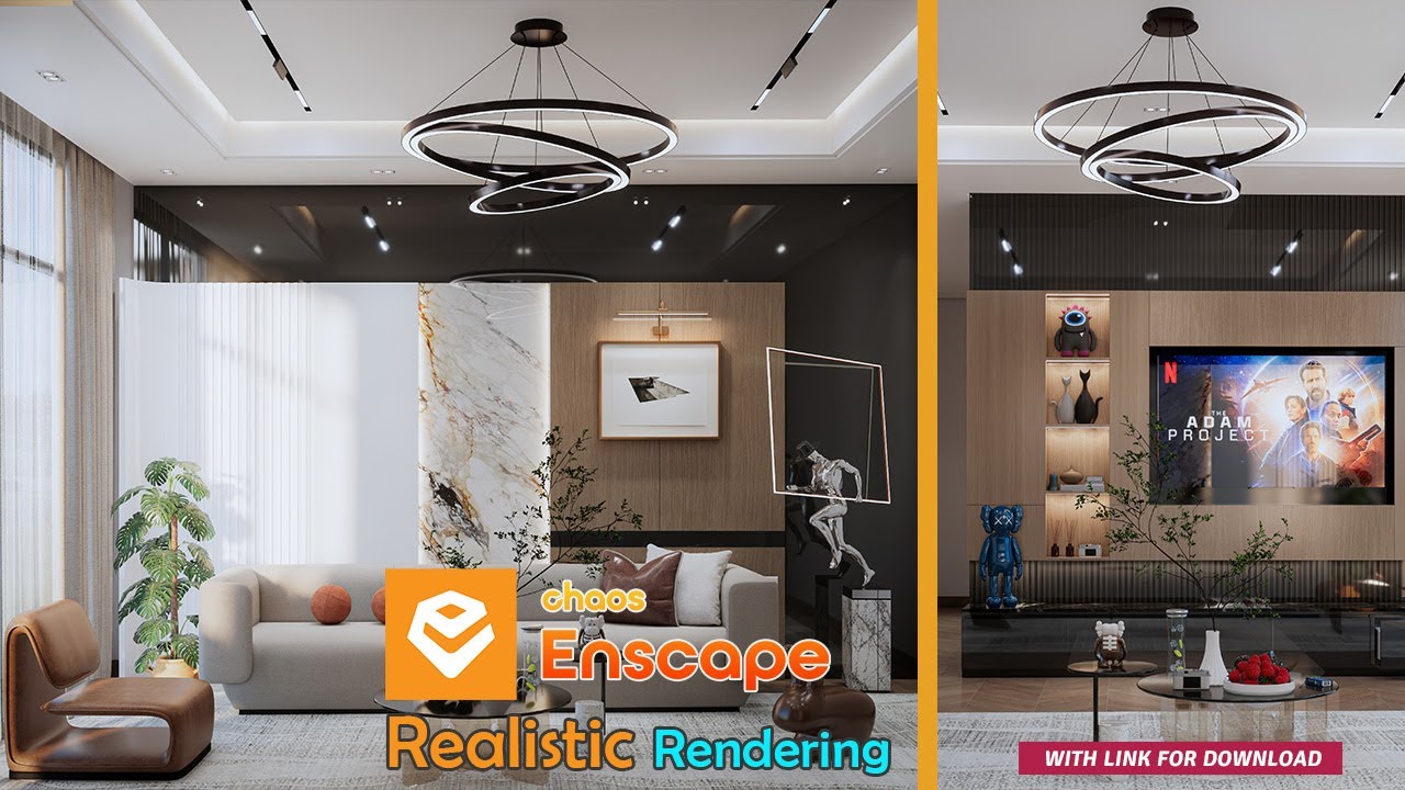 Realistic Rendering 3D Design Interior  Sketchup + Enscape.2