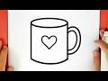 Cómo dibujar una TAZA KAWAII