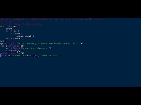 Python program to find the number of times an element occurs in the list.