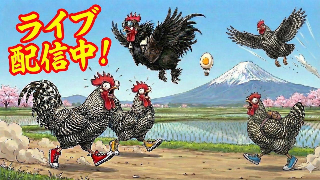 日曜の朝。生「コケコッコー」聞けるかも？ニワトリと朝活ライブ🐔☀️