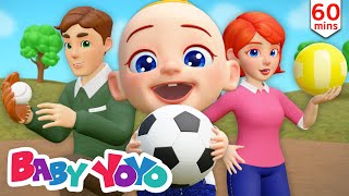Playing with Balls | Color song | Baby Song | Sports Words | more Nursery rhymes | Baby yoyo