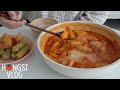 (ENG) vlog 매운 음식에 꽂혔던 날들, 짬뽕라면 만들어먹고 오랜만에 아구찜 배달시켜먹기(마파두부,길거리토스트,떡와플,라볶이)