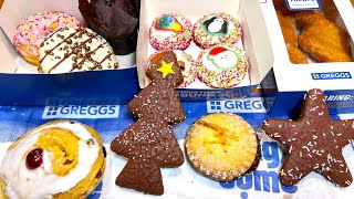 Trying Christmas Cookies, Cakes And Doughnuts Uk Bakery Greggs Festive Treats