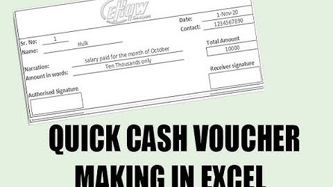 How to make cash voucher in Excel | eHow