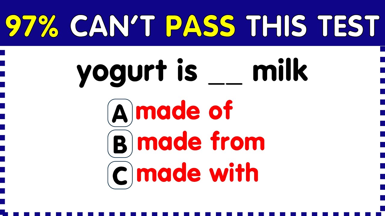 Mixed English Grammar Quiz 🌟 Can You Score Over 97%? #4 - YouTube