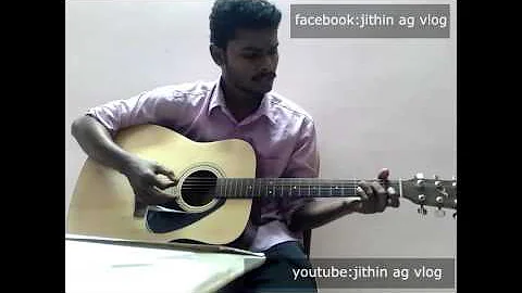 How to play omrithule on guitar -guitar chords-jithinag vlog 60