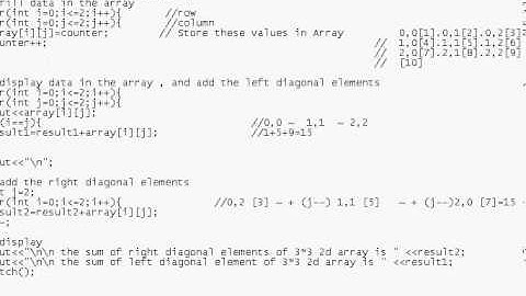 c++ diagonal element