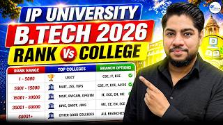 IPU B.Tech Rank vs College Analysis 2026 Best Colleges at Your Rank