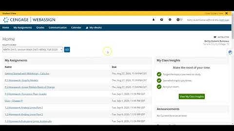 How to access homework in WebAssign