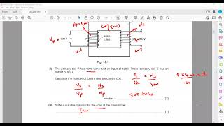 Transformer Questions Cambridge IGCSE O level Physics 0625 0972 5054 Lesson 69 Part b