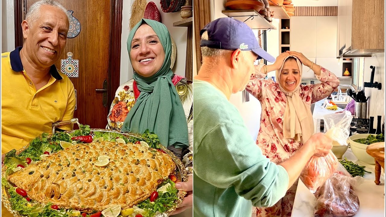 جا الشاف من السوق و جاب معاه الحوت الكروڤيت و الكلمار تشها البسطيلة 😢و قال ليا غادي نعاونك 