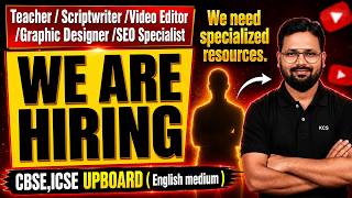 Hiring Teachers & Video Editors for CBSE/ICSE Coaching | Join Our Team |we need  a team |