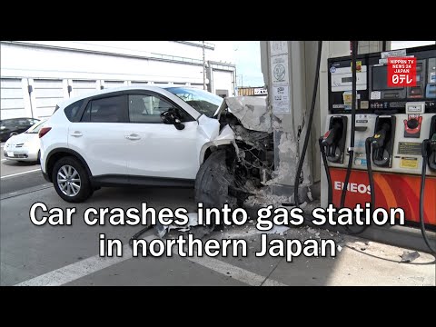Car crashes into gas station in northern Japan
