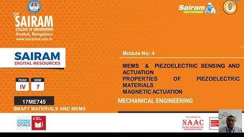 Lecture video 8 _17ME745_Module4_ Properties of PZT materials & Magnetic actuation_ Dr C Anil Kumar
