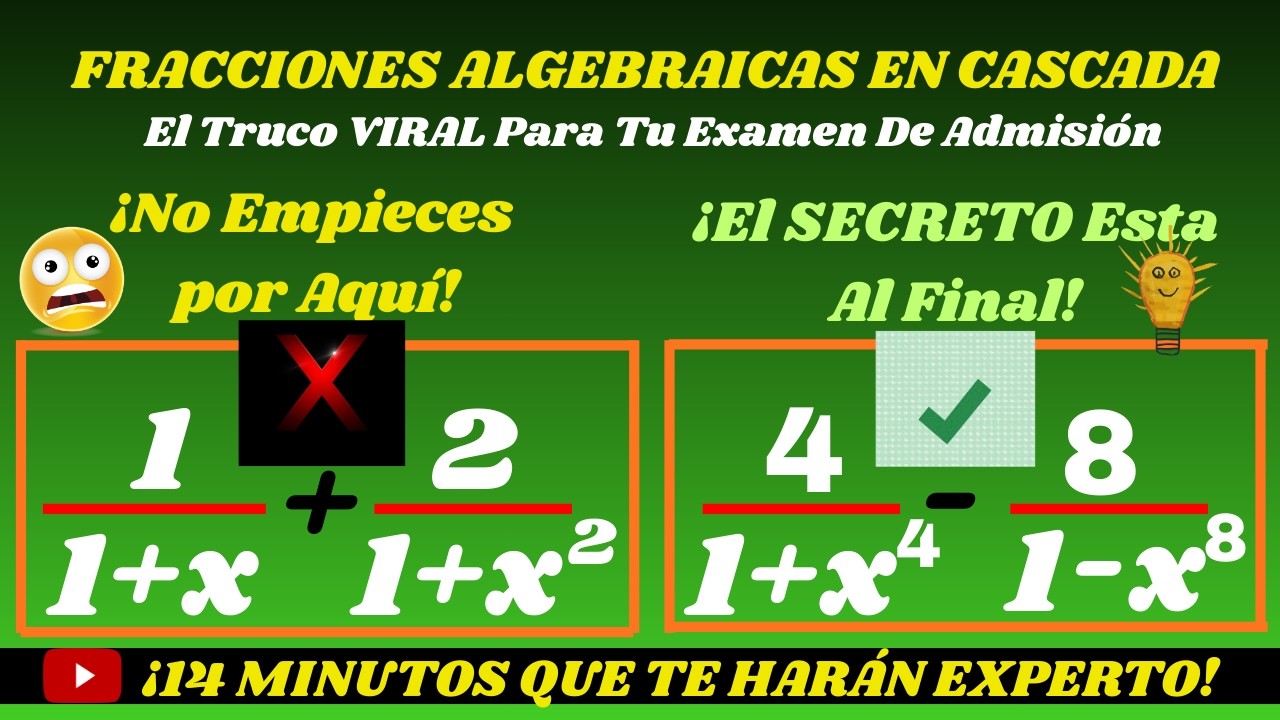 CUIDADO con esta trampa! ❌ El SECRETO de la cascada de fracciones🚀Ecuaciones Algebraicas Fracciones