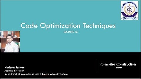 Lecture 16 | Code optimization Techniques | #Complier