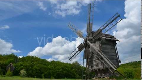 Old Windmill And Floating Clouds - Stock Footage | VideoHive 16227933