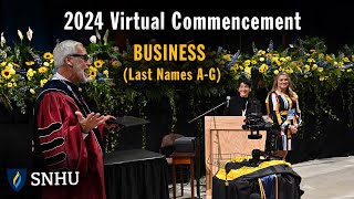 Virtual Commencement: Business (Last Names A-G), Saturday, May 25 at 2pm ET