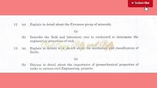 AG3601 Engineering Geology |Anna university question paper|Nov-Dec 2024