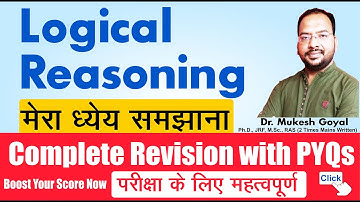 Logical Reasoning Revision with PYQs II NTA UGC NET II By Dr. Mukesh Goyal