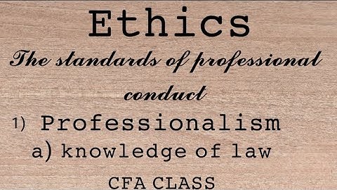 𝙻𝚎𝚟𝚎𝚕 𝙸 𝙲𝙵𝙰 𝙴𝚃𝙷𝙸𝙲𝚂 : 𝙲𝙾𝙳𝙴 𝙰𝙽𝙳 𝚂𝚃𝙰𝙽𝙳𝙰𝚁𝙳𝚂