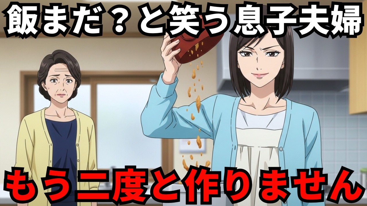 【スカッと】「お義母さんの味、古臭いんですよね」と私の料理を捨てる嫁。私「あらそう、じゃあ全部お任せするわね」一切の家事を止めて旅行へ。3日後、帰宅した私を、息子夫婦が震えながら玄関で待っていた理由