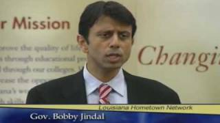 Louisiana Governor Bobby Jindal and LCTCS President Joe May - Day One Guarantee Press Conference