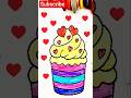 Heart Ice Cream Coloring 🍦❤️ | Relaxing & Satisfying Art #Shorts