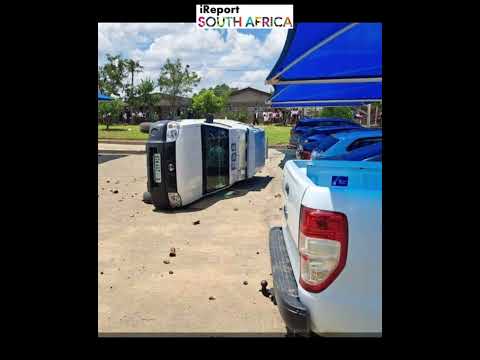 Learners from various schools in the free state went on tipping over a Police Van