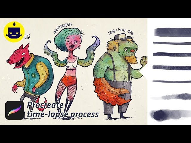 Nautika Characters - Procreate time-lapse (brush pack demo)