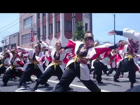 岡山うらじゃ連　笑輝　銭形よさこい2017中洲会場