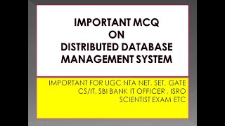 Famous IMPORTANT MCQ ON DISTRIBUTED DATABASE|SOLUTIONS AND EXPLANATIONS Profile
