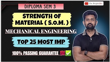 STRENGTH OF MATERIAL TOP 25 MOST IMP QUESTIONS FOR GTU EXAM | S.O.M. | GTU DIPLOMA SEM 3 MECHANICAL
