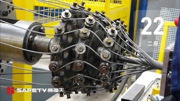 Closing machine for steel wire rope