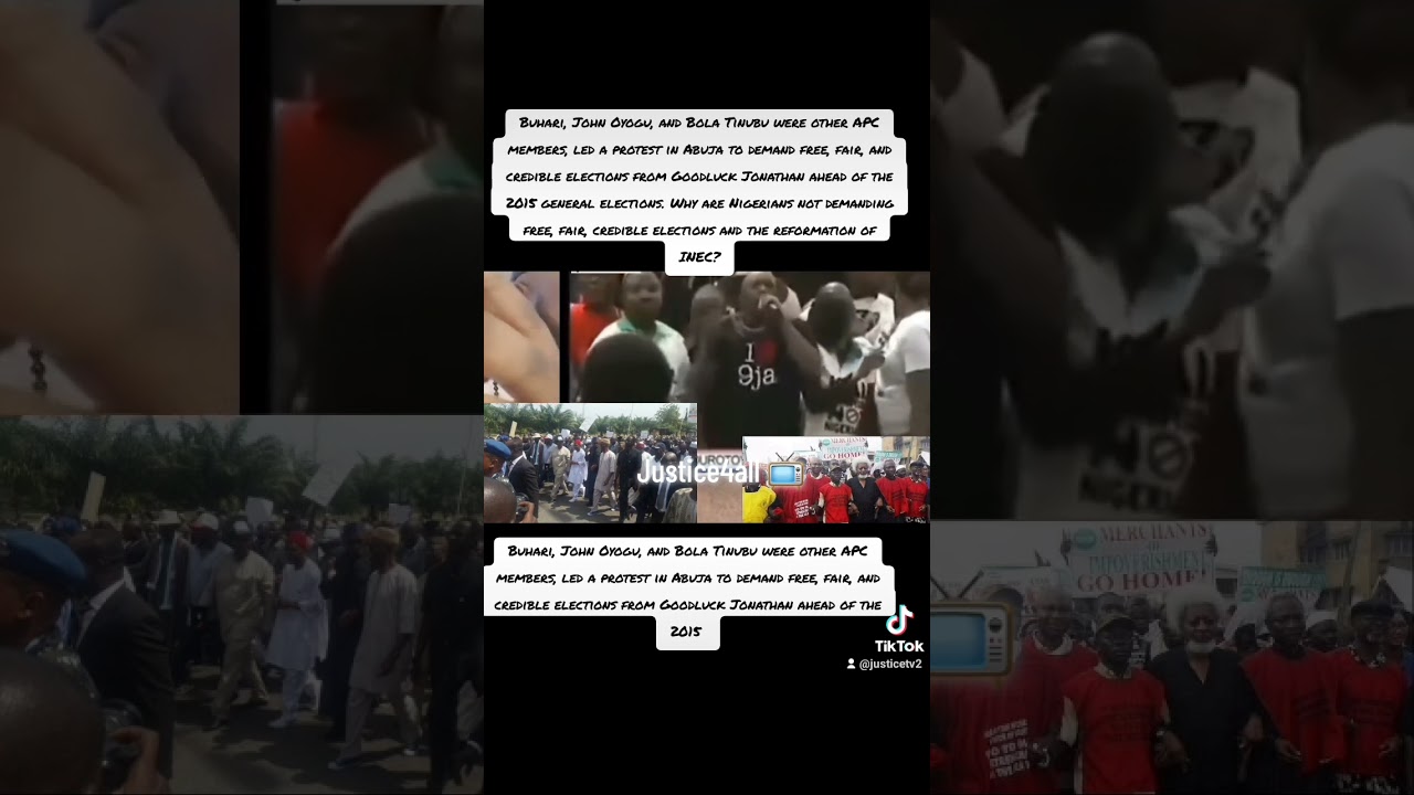 Buhari, John Oyogu, and Bola Tinubu were other APC members, led a protest against Goodluck Jonathan