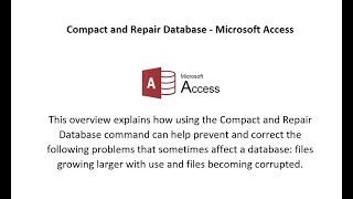 How to Compact and Repair database in Microsoft Access