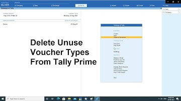 Delete Unused Voucher Types From Tally Prime | How to Delete Unused Voucher Types From Tally Prime