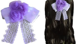 ヘアアクセサリー hair accessory ボウヘアアクセサリー 人気 ヘアクリップ バレッタ 大きめ 蝶結び 着物 髪飾り 髪留め 卒業式 网纱玫瑰花丝带发卡  发饰 bow of ribbon