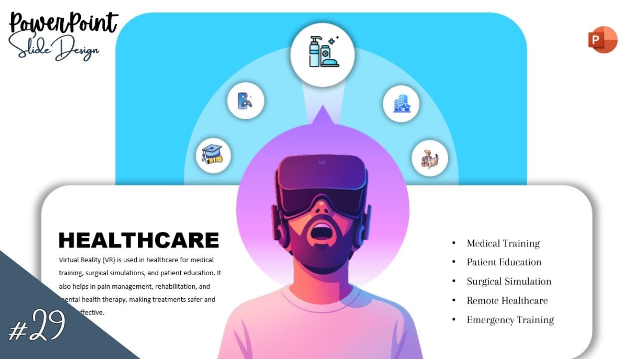 PowerPoint Slide Design |VR in Study, Entertainment, Healthcare, Architecture, Travel |TechEmonizer