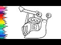How to Draw Turbo from Skidmark | Easy Cartoon Drawing for Kids | Satisfying Drawing Video | Turbo