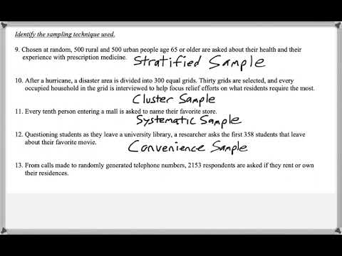 Math 208 : 1.2 #13 (Elementary Statistics Tutorial : Sampling Techniques)