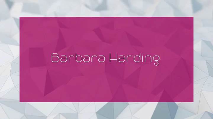Barbara Harding - appearance
