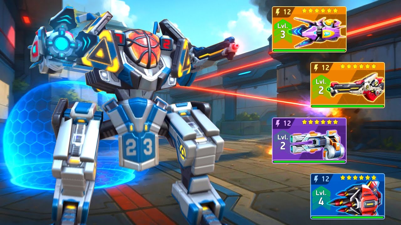 Aegis with Tetra Rifle 12, Howler 12, Quantum Gun 12, Javelin Rack 12 - Mech Arena