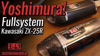 Yoshimura R77 S Japan Metal Black Knalpot Kawasaki ZX25R Fullsystem
