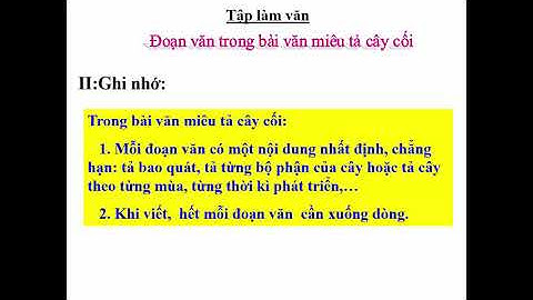TẬP LÀM VĂN LỚP 4 TUẦN 23 BÀI : ĐOẠN VĂN TRONG BÀI VĂN MIÊU TẢ CÂY CỐI
