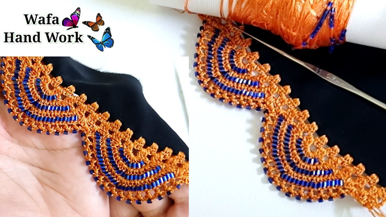 Turkish Crochet Lace Pattern for Dupatta, Neck, Sleeves, Daman, and Saree Border 🌹 Qureshia Design