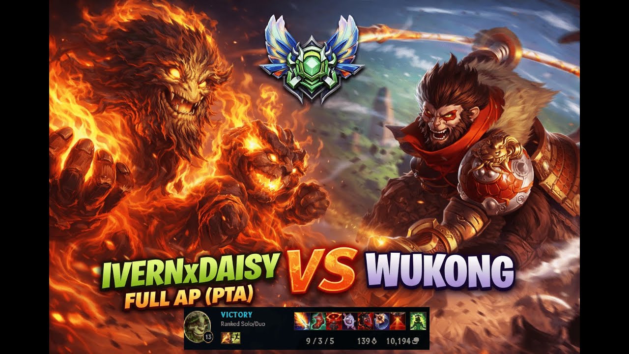 IVERNxDAISY FULL AP PTA vs  WUKONG | Diamond 1 Rank - RUSH TO MASTER | (No Commentary)