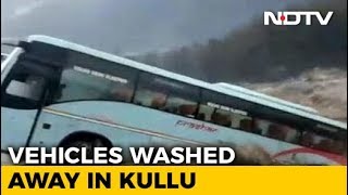 On Camera, Luxury Tourist Bus Washed Away By Flooded River Near Manali