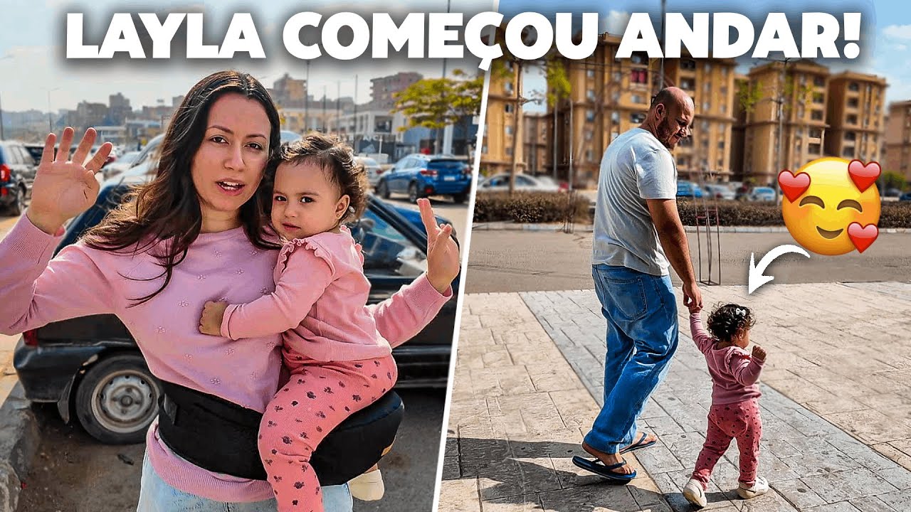 MINHA BEBÊ EGÍPCIA COMEÇOU ANDAR e LEVEI ELA PRA PRATICAR!