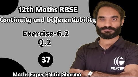 Continuity and differentiability | RBSE 12th maths | Exercise-6.2 Q.2